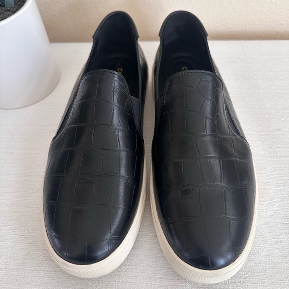 Cole Haan GrandSeries Croc Black Leather Slip On Casual Sneakers Women’s 8B - Picture 3 of 13